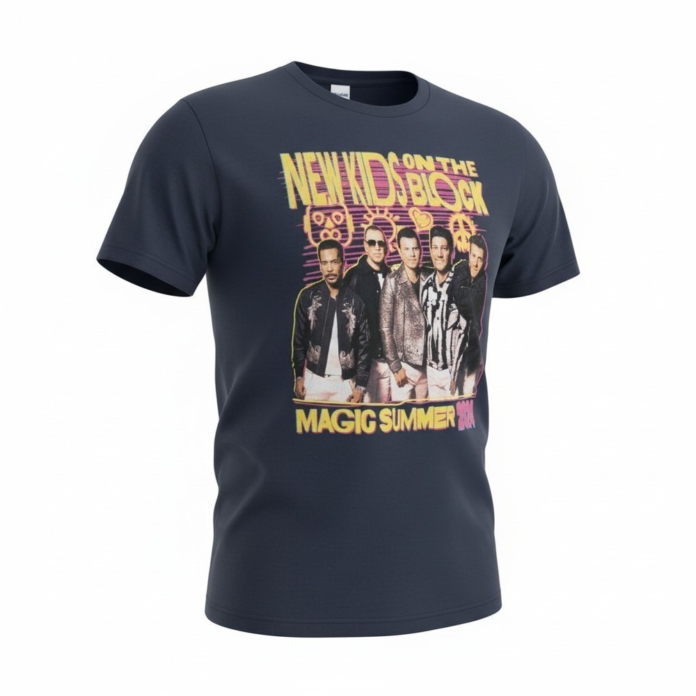 New Kids On The Block NKOTB 2024 Concert Tee Magic Summer Tour Mens L Jerzees
